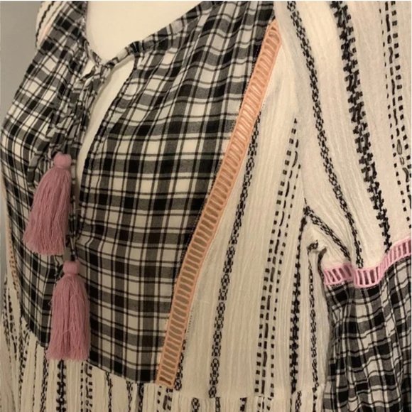 Veronica Beard Eileen Paneled Checked Georgette Midi Dress Size M - Picture 7 of 12